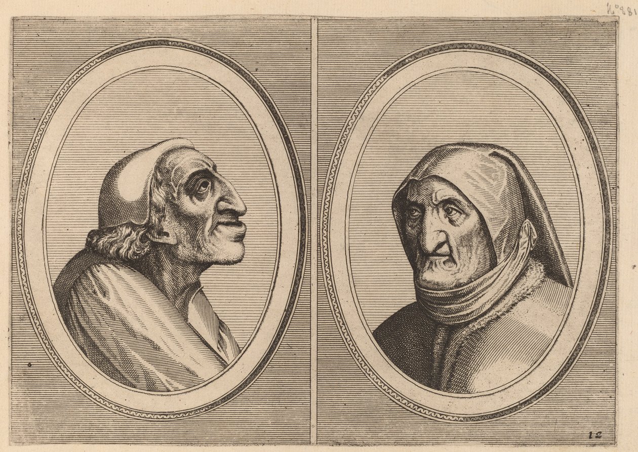"Pater Muylaert" en "Mater Bille-bloots" door Johannes and Lucas van Doetechum after Pieter Bruegel the Elder