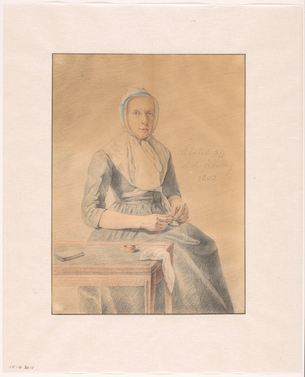 Portret van Catharina van Eck door Johannes de Koning (signed by artist)