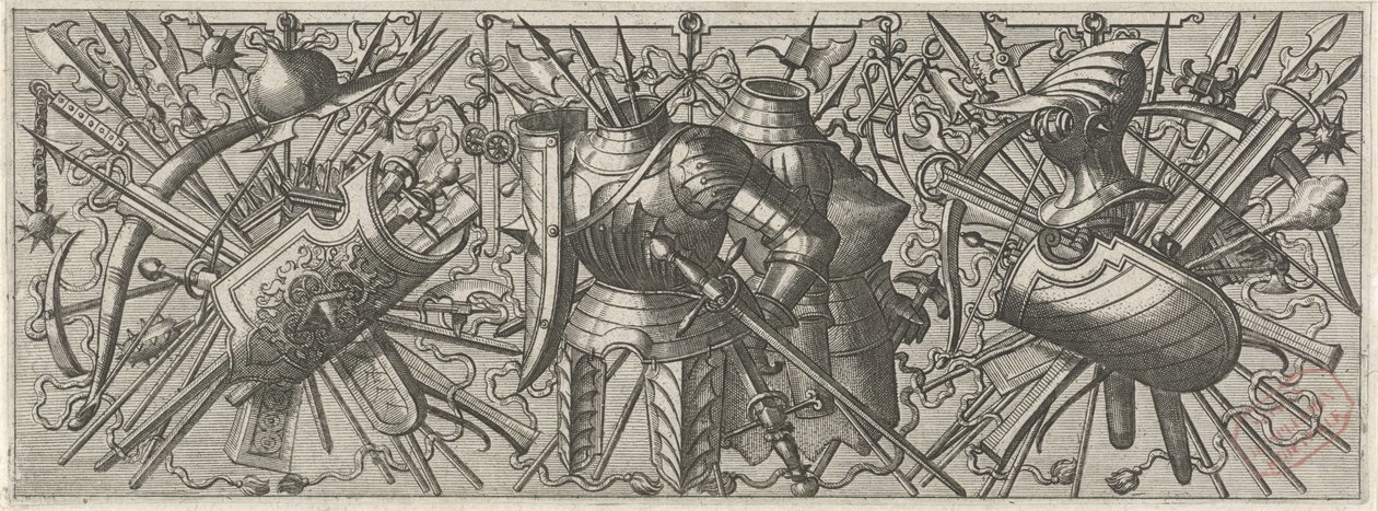 Fries met twee kurassen door Johannes of Lucas van Doetechum