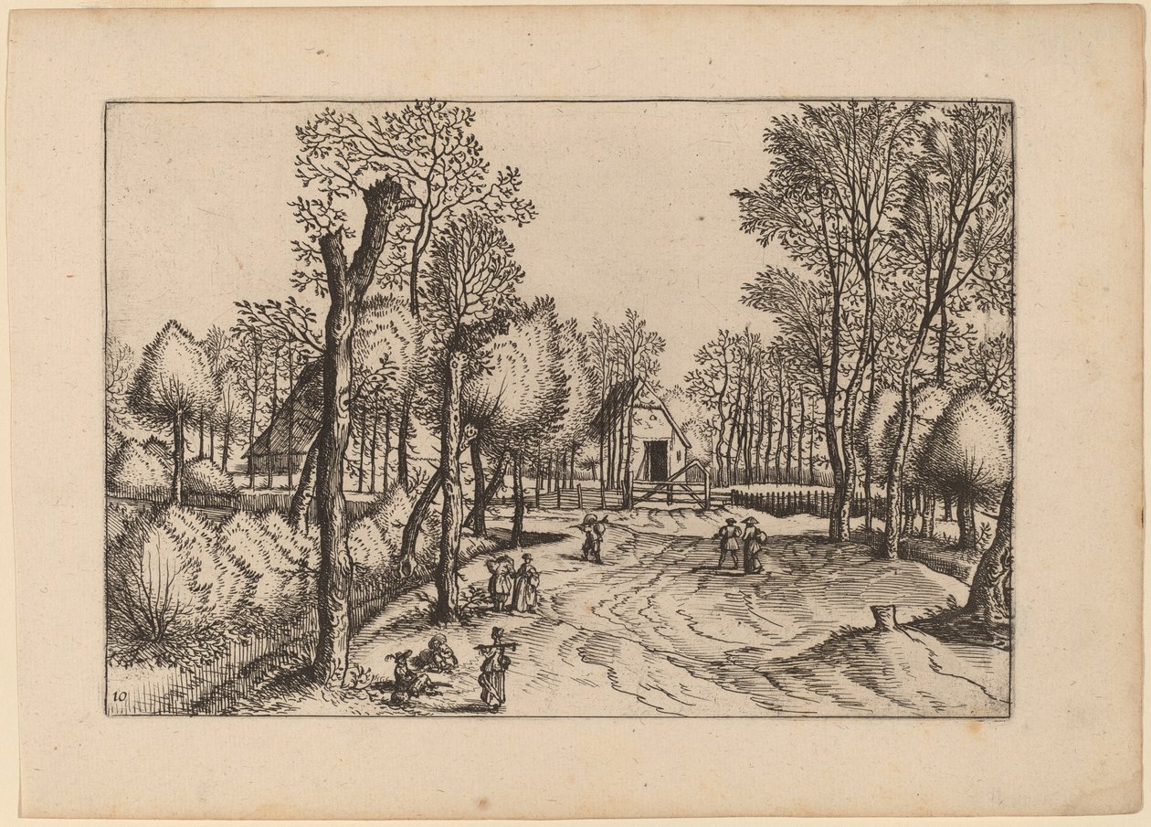 Boerderijen door Johannes van Doetechum, the Elder and Lucas
