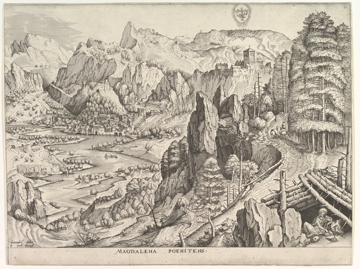 De boetvaardige Magdalena Magdalena Poenitens uit De Grote Landschappen door Johannes van Doetecum I
