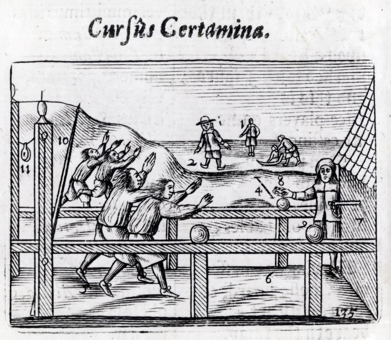 Jongensraces uit Orbis Sensualium Pictus door John Amos Comenius