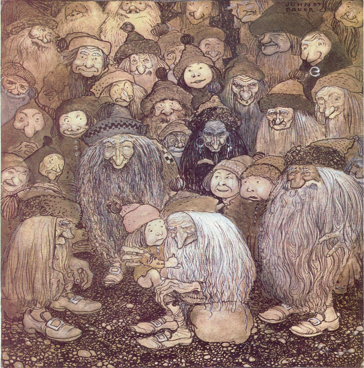 Maar hoe kom ik in de berg, vroeg de kabouterjongen door John Bauer