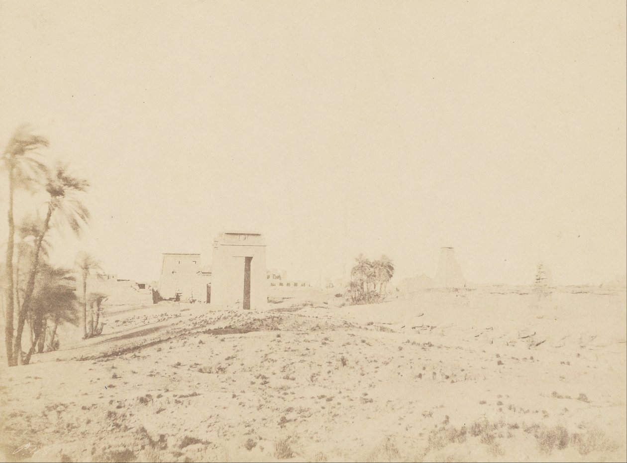 (Tempel en Palmen, Uitzicht op de Ruïnes, Karnak) door John Beasly Greene