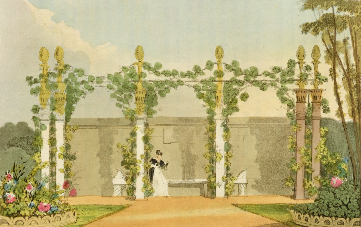Een tuinbank, uit Ackermann
