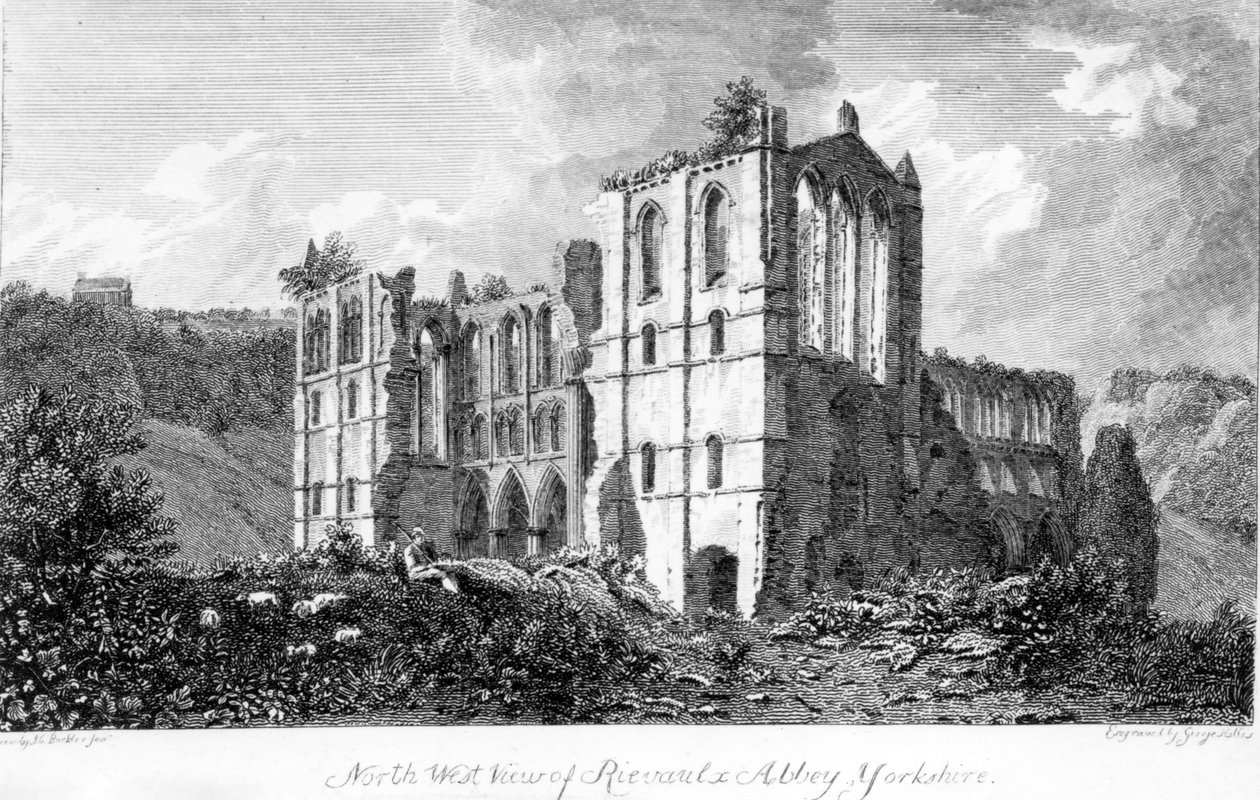 Rievaulx Abbey, Yorkshire, 1821 door John Chessell Buckler