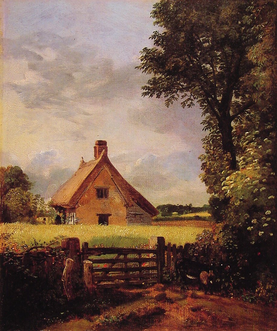 Een huisje in een korenveld door John Constable
