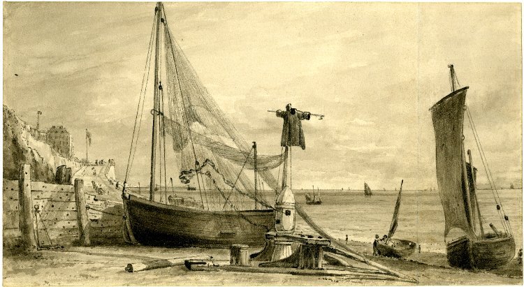 Strand van Brighton door John Constable