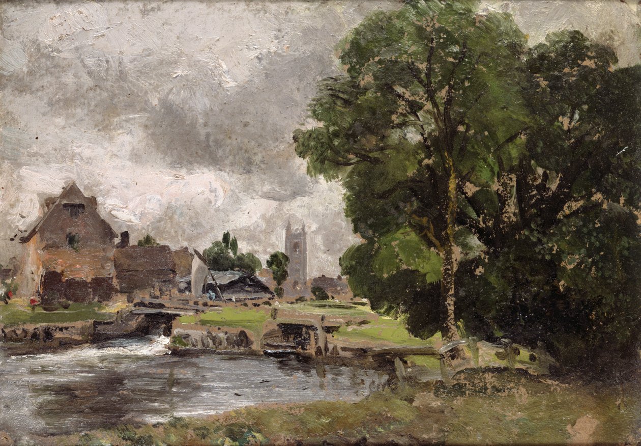Dedham Sluis en Molen door John Constable