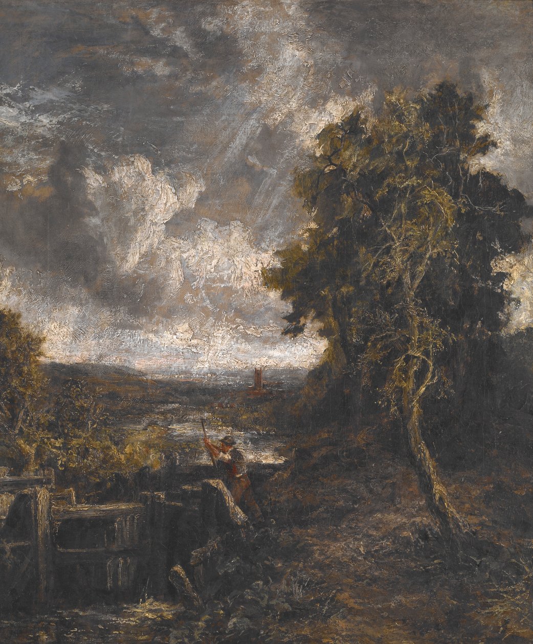 East Bergholt - Sluis op de Stour door John Constable
