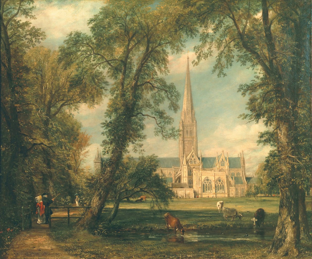 Kathedraal van Salisbury vanuit de tuin van de bisschop, 1823-26 door John Constable