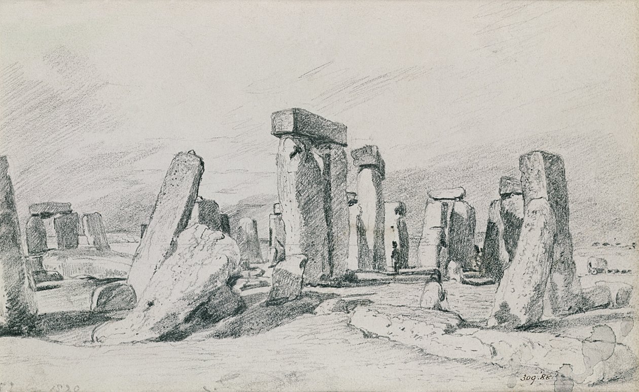 Stonehenge, Wiltshire, 1820 (tekening) door John Constable