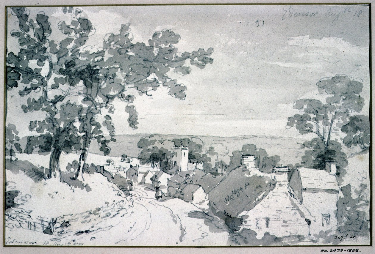 De ingang van het dorp Edensor door John Constable