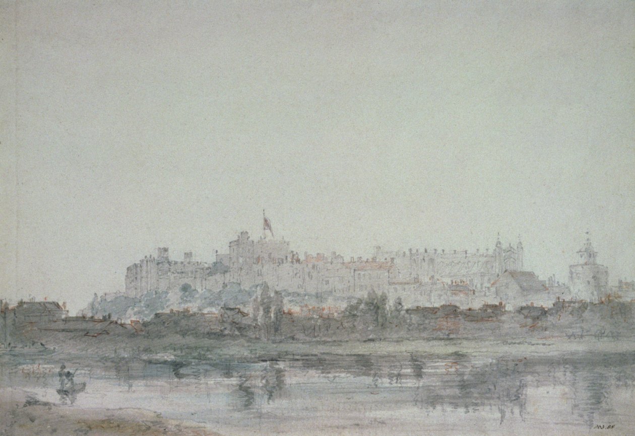 Kasteel Windsor vanaf de rivier, 19e eeuw door John Constable
