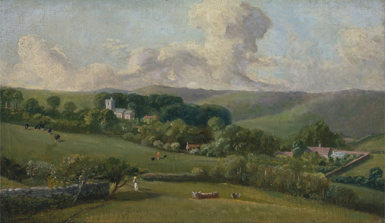 Osmington- Een Uitzicht op het Dorp door John Fisher
