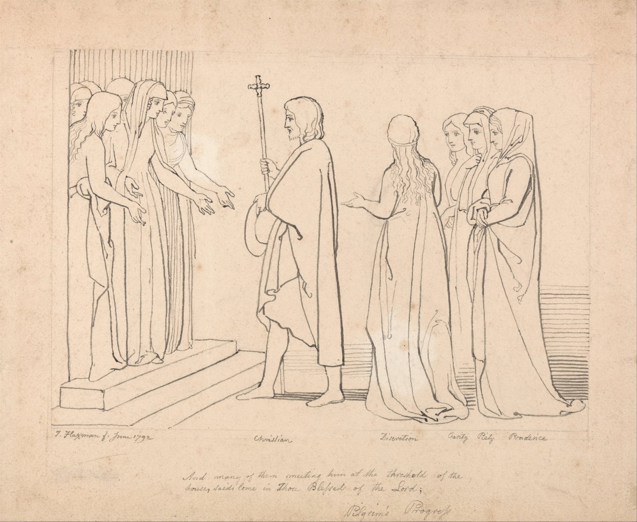 Illustratie bij Pilgrims Progress door John Flaxman