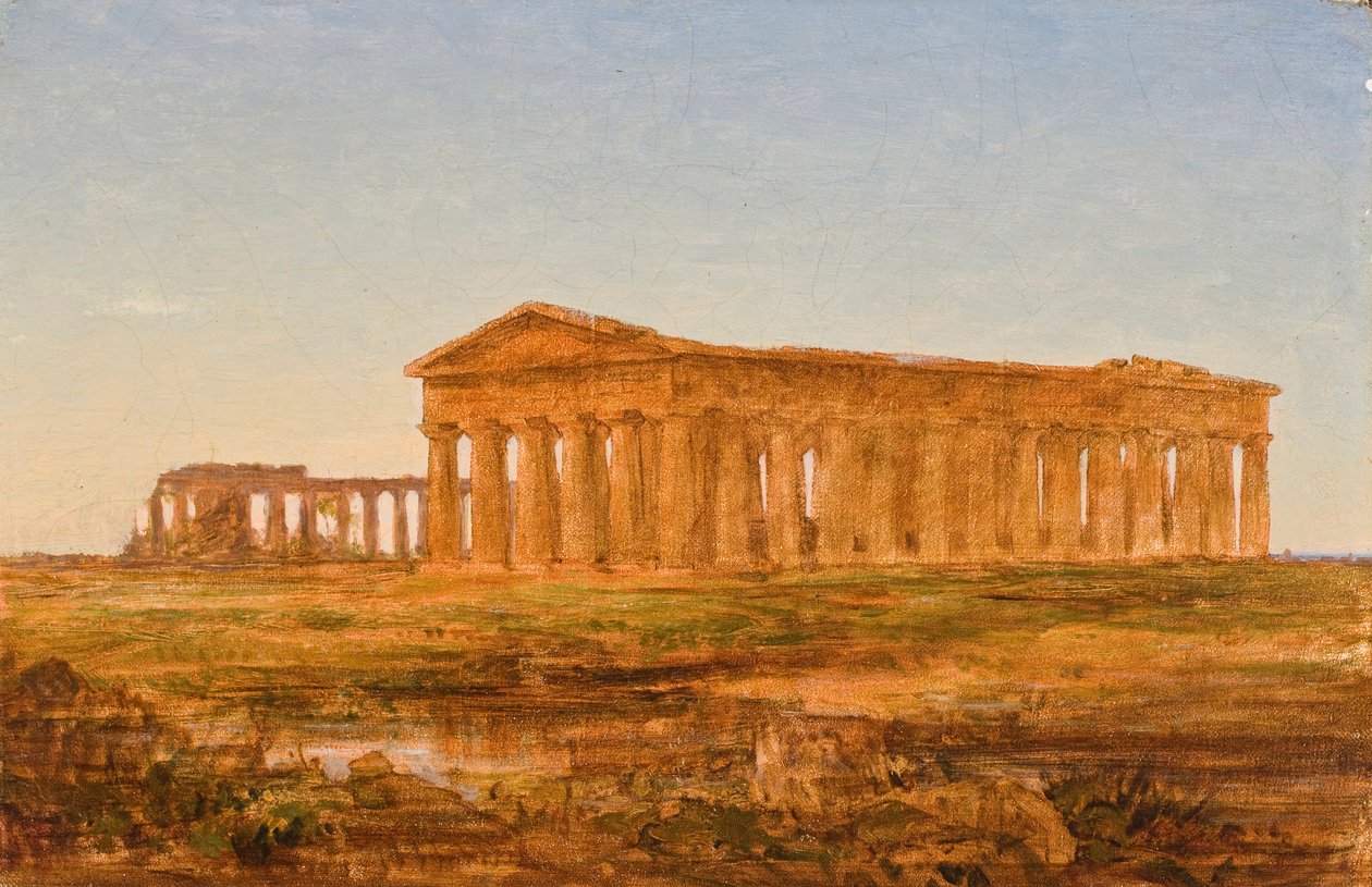 De Tempel van Neptunus, Paestum, 1847 door John Frederick Kensett