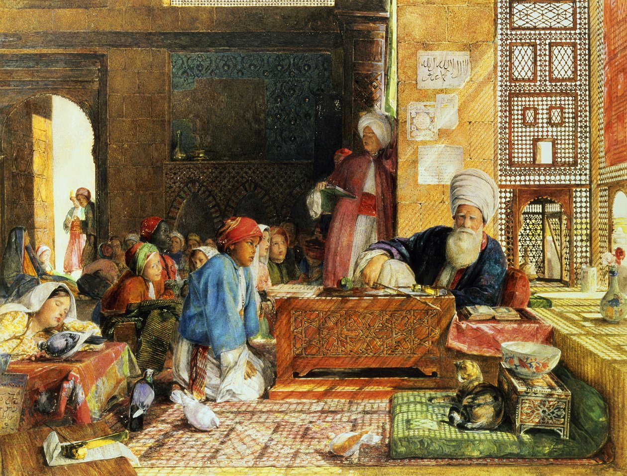 Interieur van een school, Caïro, 1890 door John Frederick Lewis