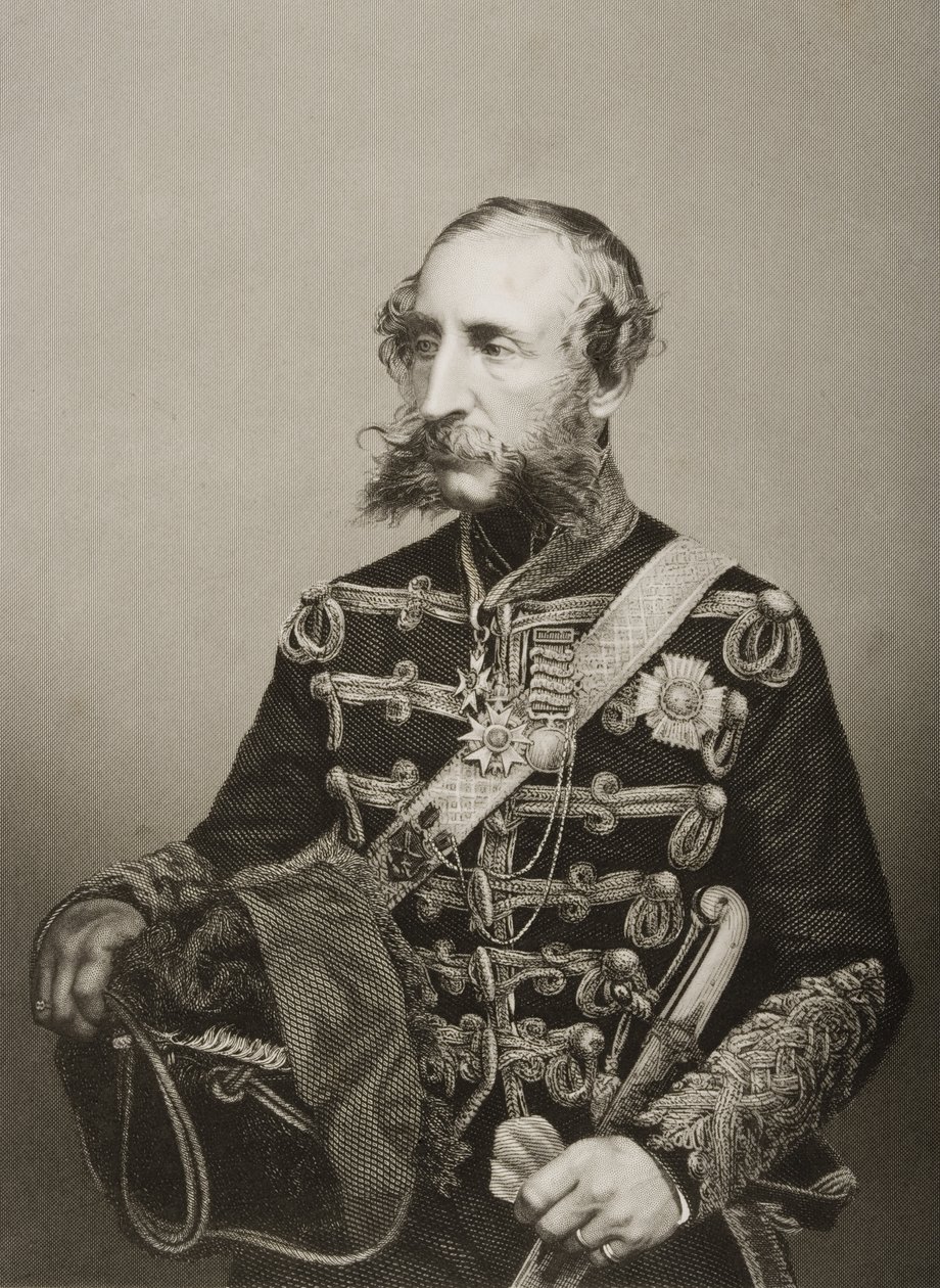 James Thomas Brudenell (1797-1868) 7e Graaf van Cardigan, gegraveerd door D.J. Pound van een foto, uit 
