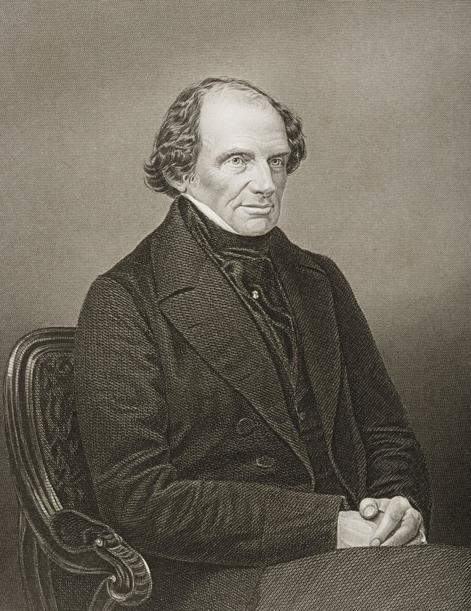 Lord John Russell (1792-1878) 1e Graaf Russell, gegraveerd door D.J. Pound van een foto, uit 