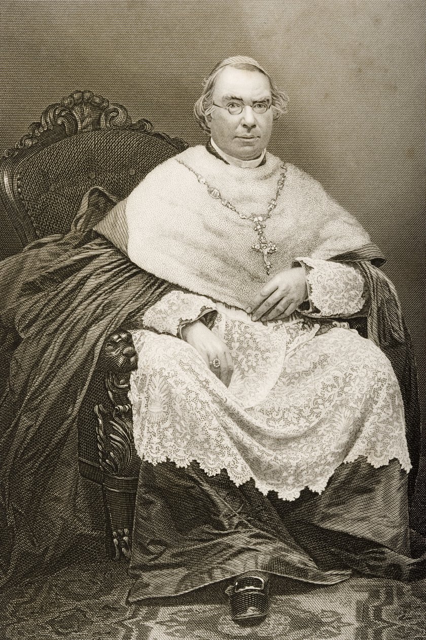 Nicholas Patrick Wiseman (1802-65) gegraveerd door D.J. Pound van een foto, uit 