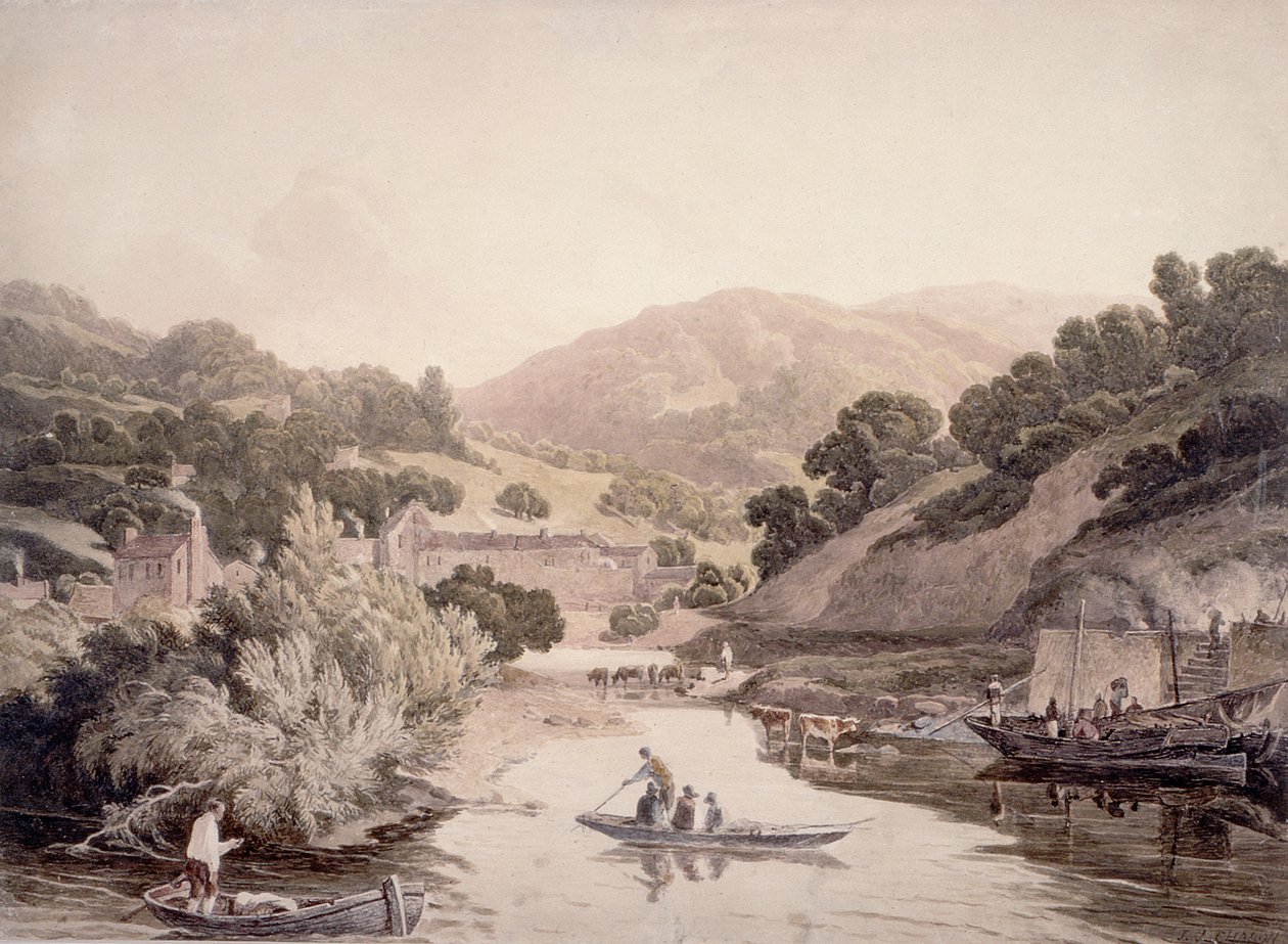 Rivierscène in Devonshire door John James Chalon