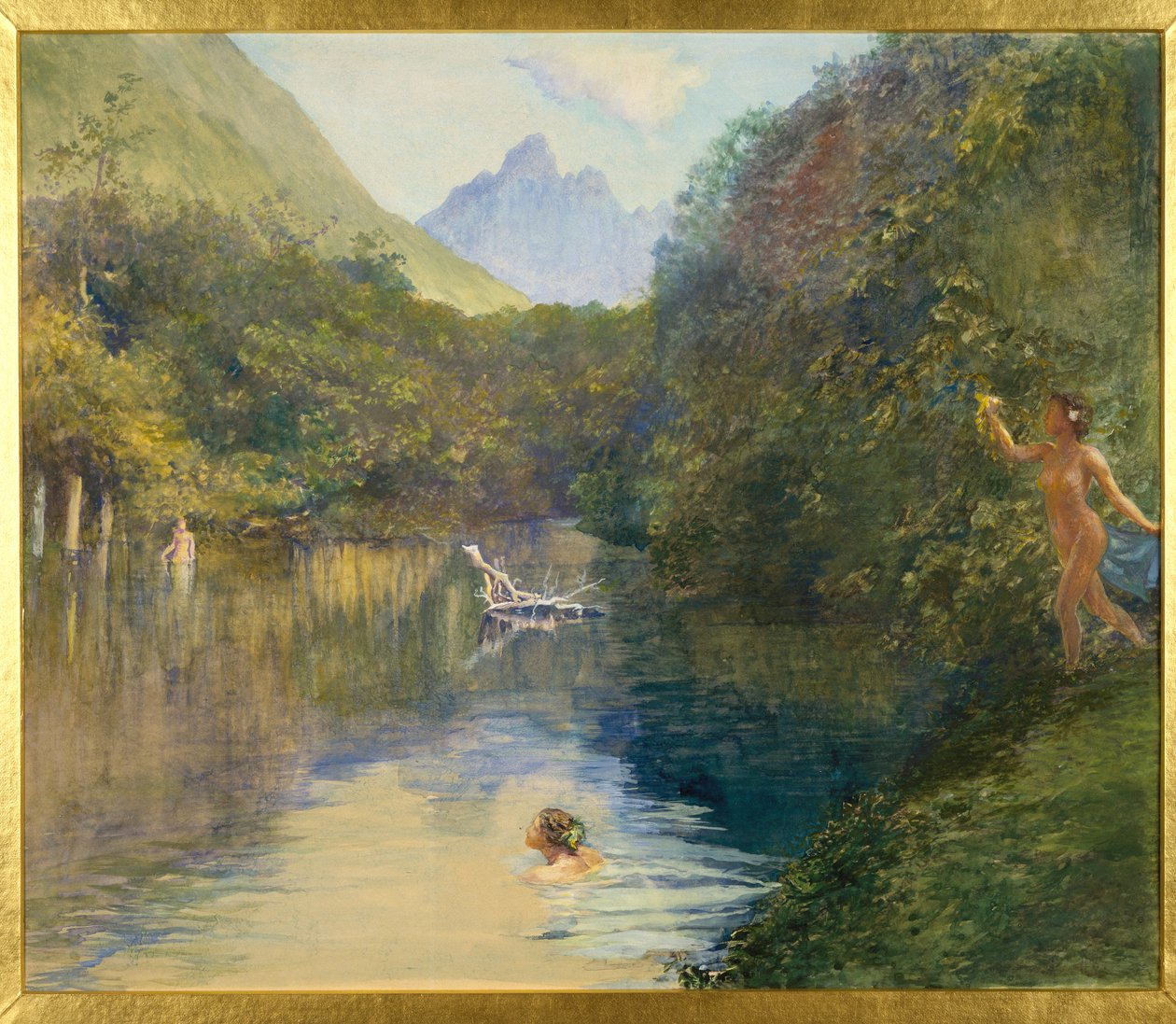 Voorde aan het bovenste einde van de Vai-Te-Piha (Tautira-rivier) Tahiti door John La Farge or Lafarge