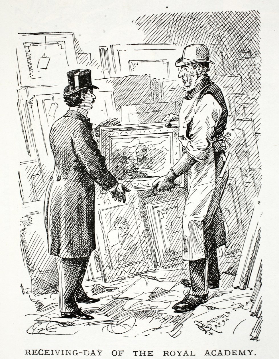 Ontvangstdag van de Koninklijke Academie door John Leech