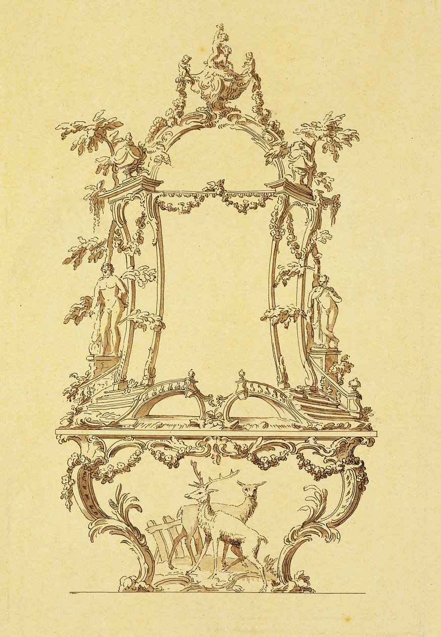 Ontwerp voor een console tafel door John Linnell