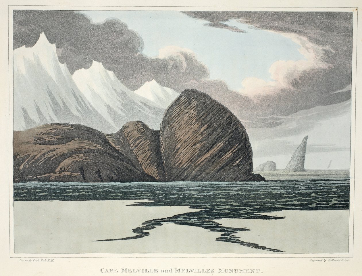 Kaap Melville en Melvilles Monument, illustratie uit 