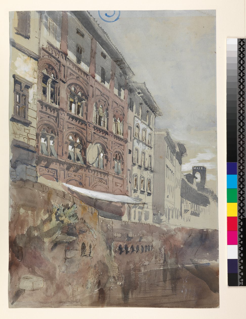 No.1590 Palazzo Agostini, Pisa, 1845 door John Ruskin