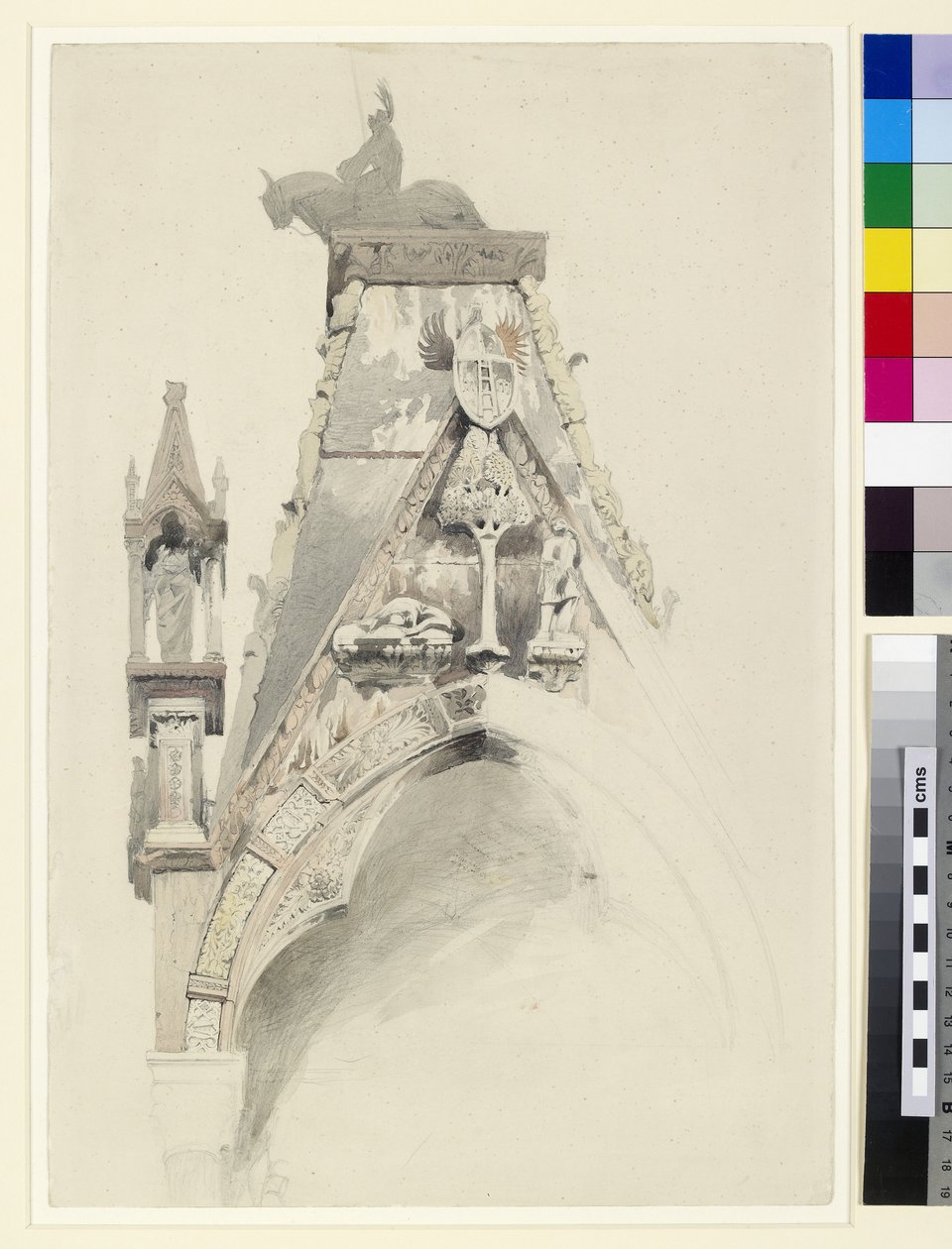 Het graf van Mastino II, Santa Maria Antica, Verona, 19e eeuw door John Ruskin