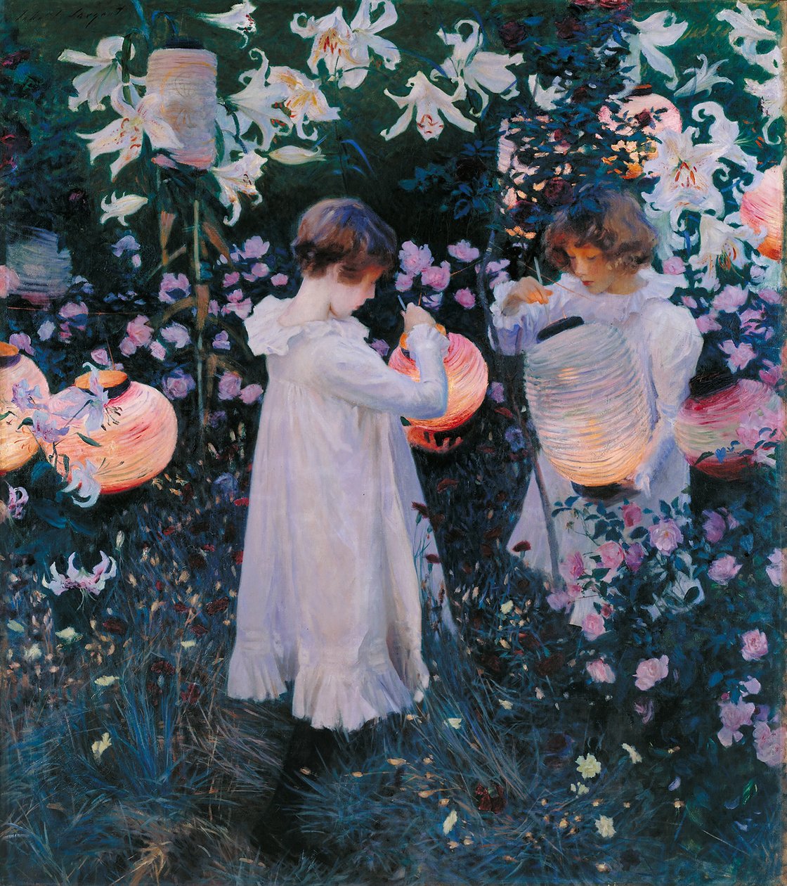 Anjer, lelie, lelie, roos door John Singer Sargent