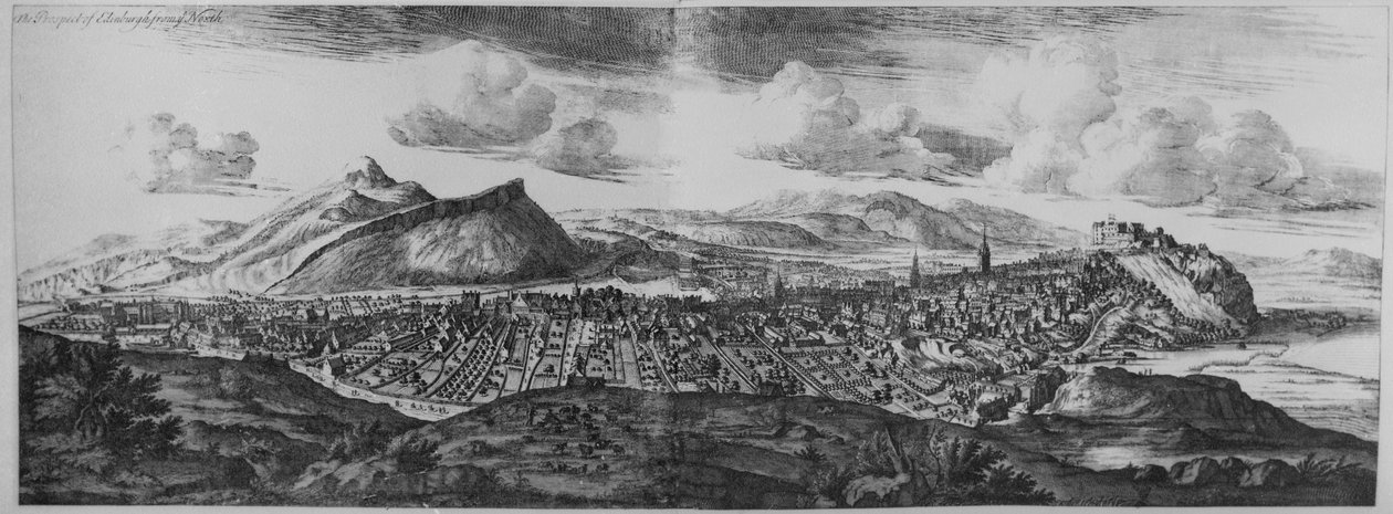 Het uitzicht op Edinburgh vanuit het noorden, uit 