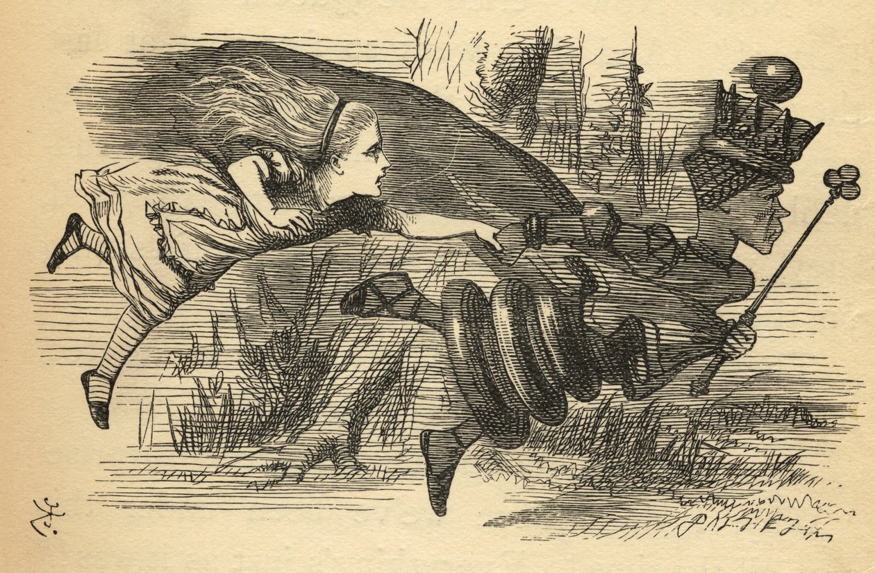 Alice en de Rode Koningin, illustratie uit 