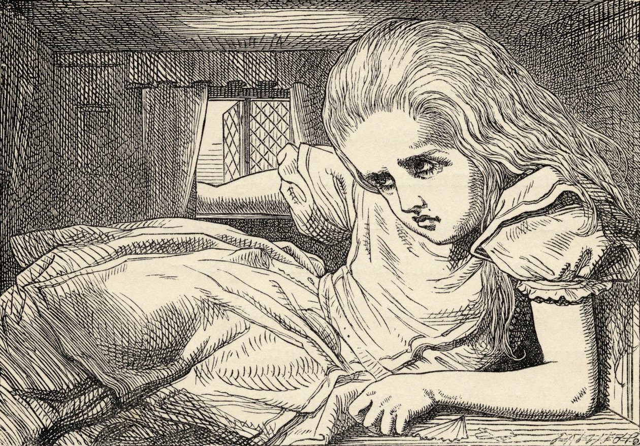 Alice groeit te groot voor de kamer, uit 