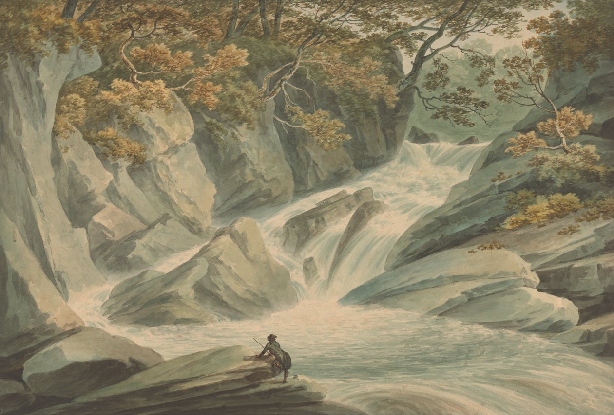 Hafod - Bovenste deel van de waterval door John Warwick Smith