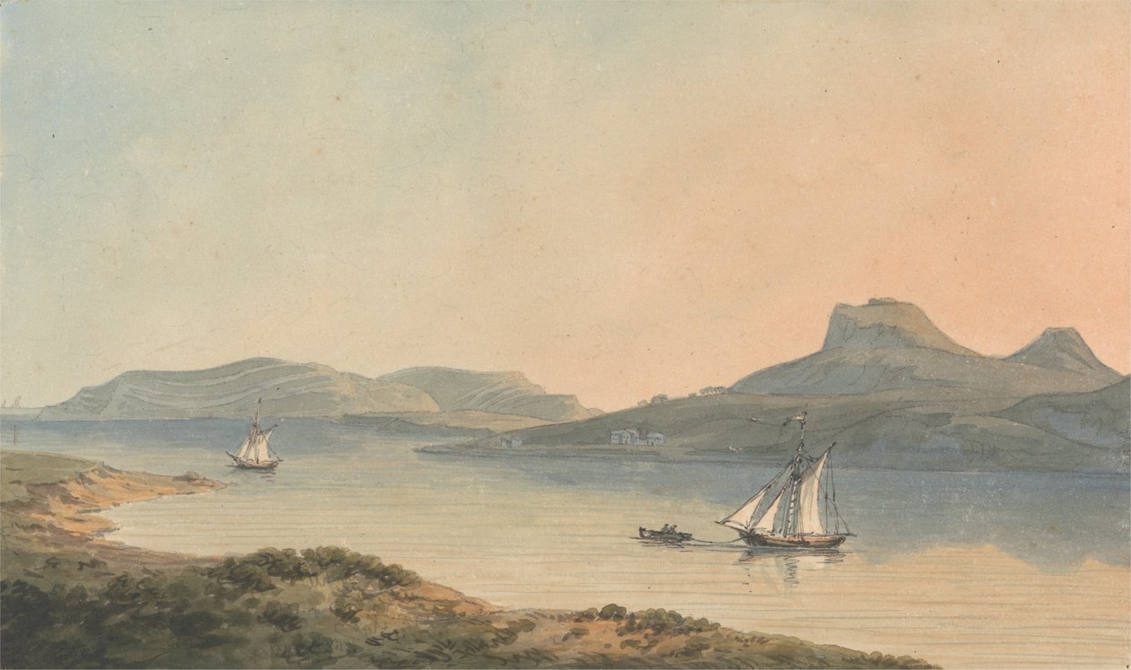 Zicht op het Vroege Kasteel van Diganwy door John Warwick Smith