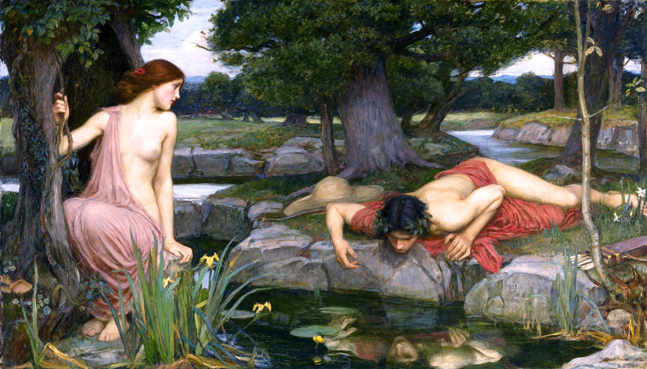 Echo en Narcissus door John William Waterhouse door John William Waterhouse
