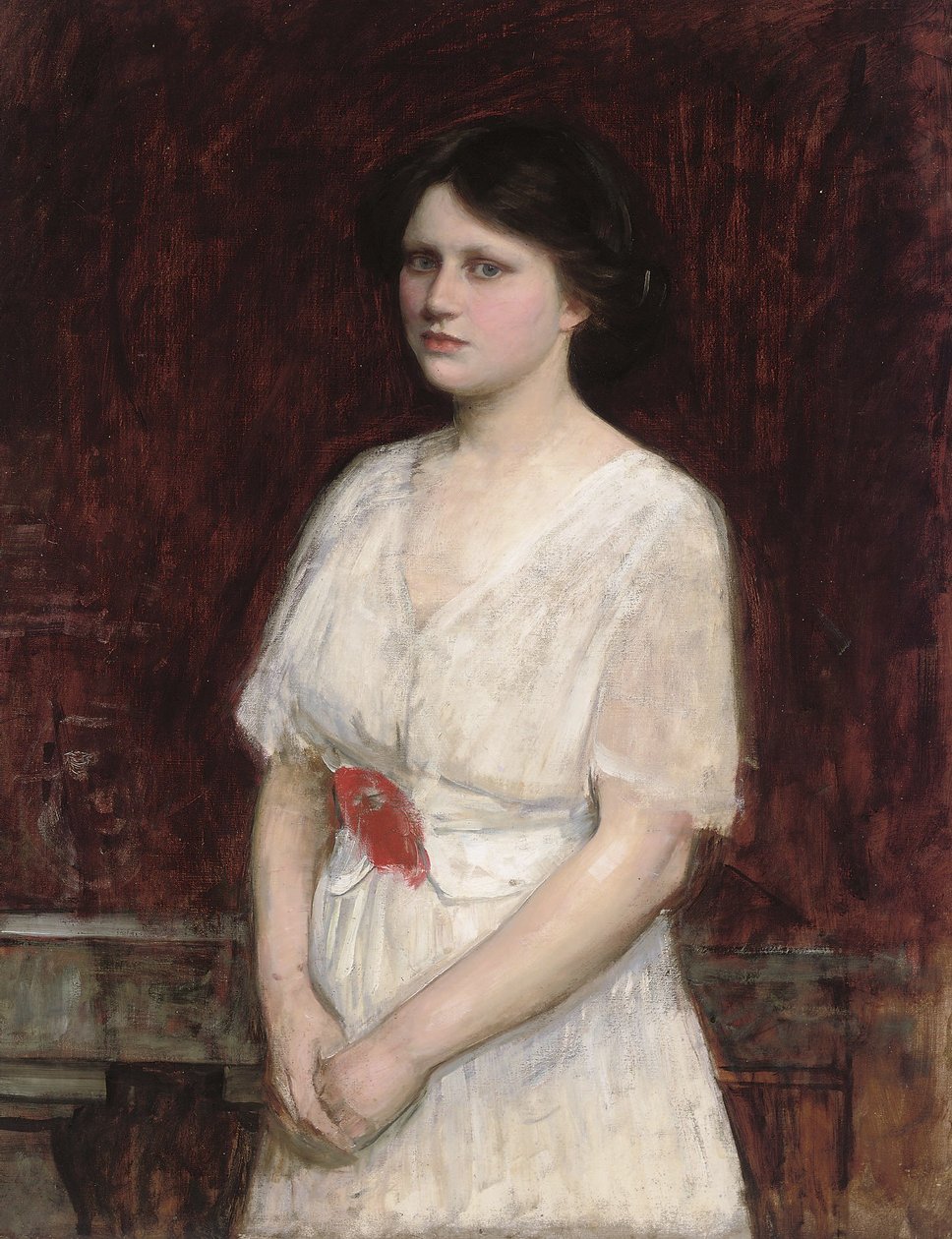 Portret van Miss Claire Kenworthy door John William Waterhouse