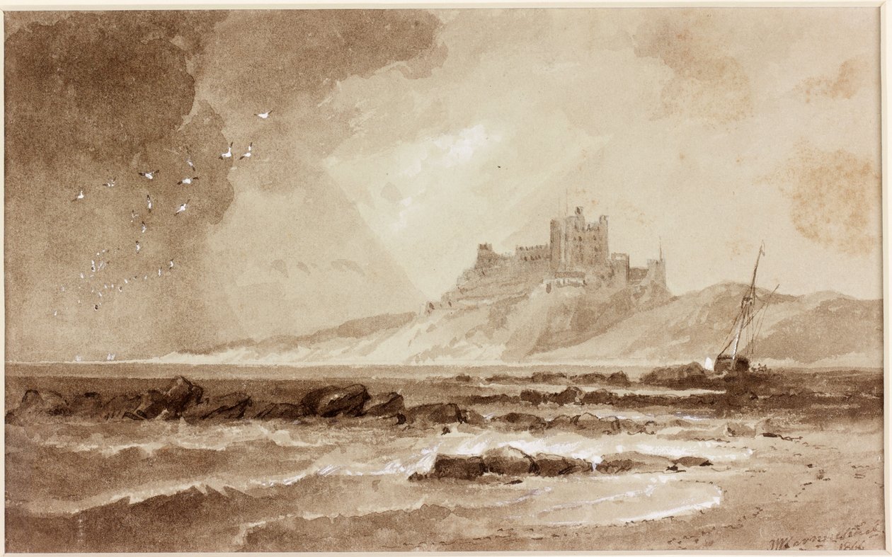 Bamburgh Castle vanuit het noorden door John Wilson Carmichael