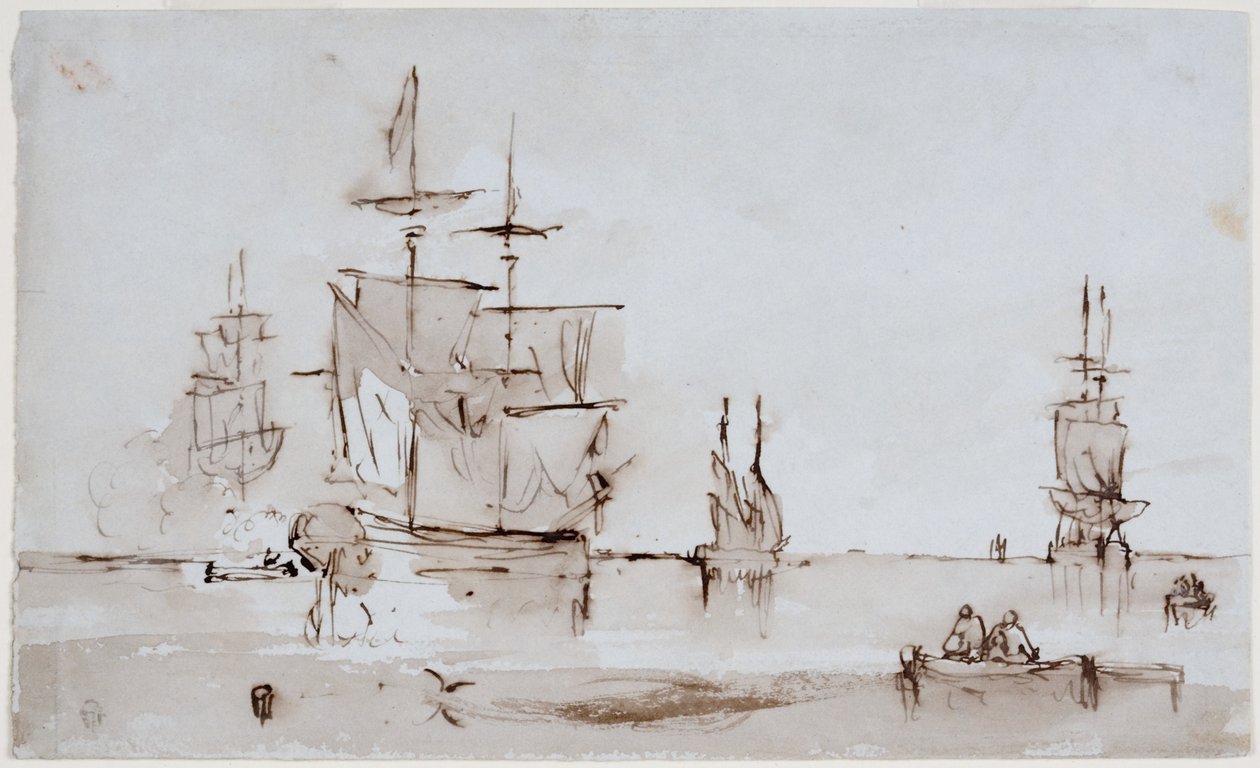 Compositorische Studie voor een Zeegezicht door John Wilson Carmichael