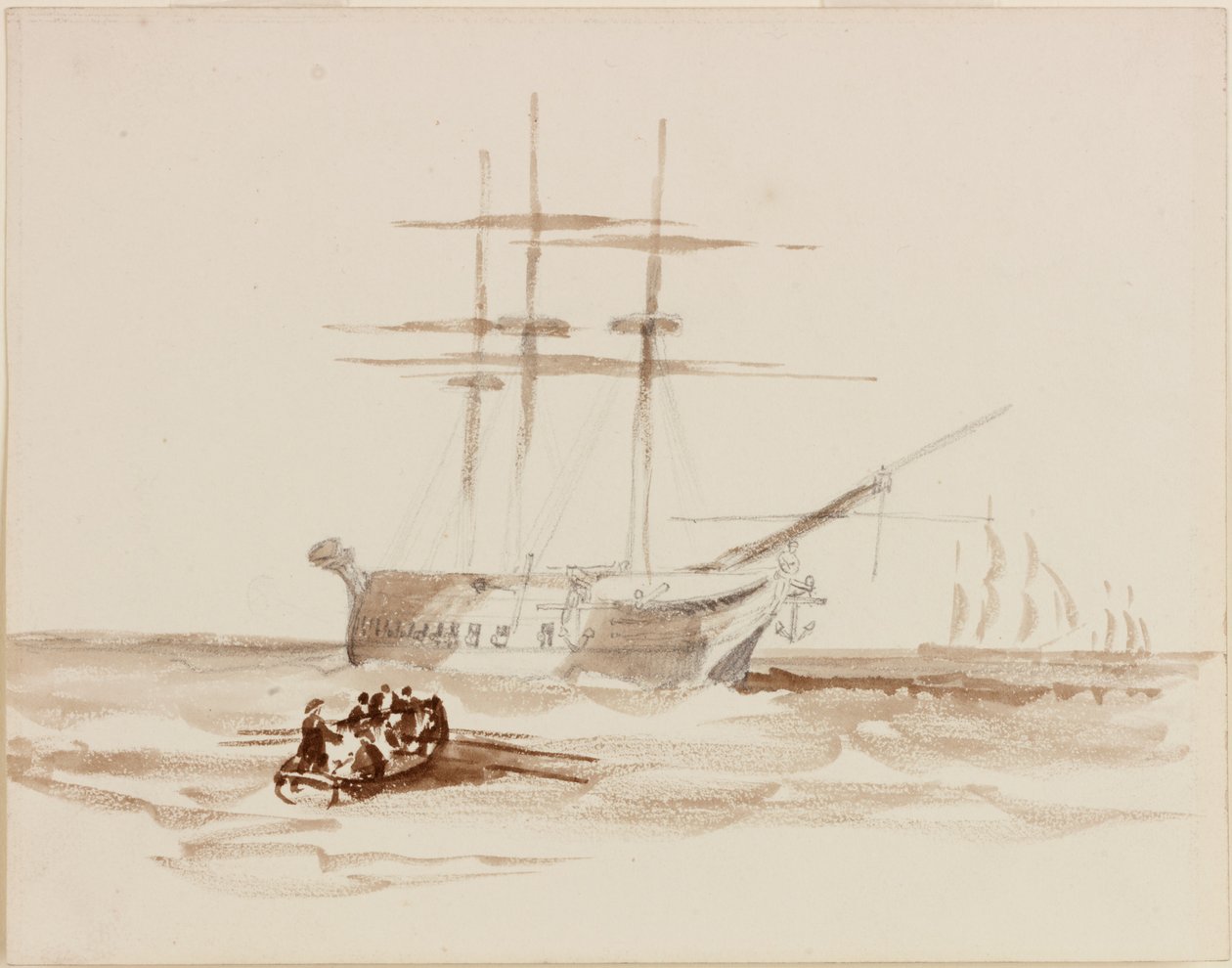 Compositorische studie voor een zeegezicht door John Wilson Carmichael