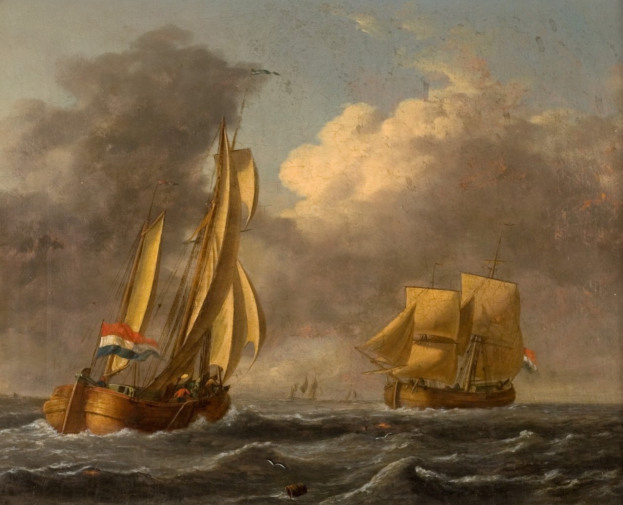 Nederlandse Galliots voor de kust door John Wilson Carmichael