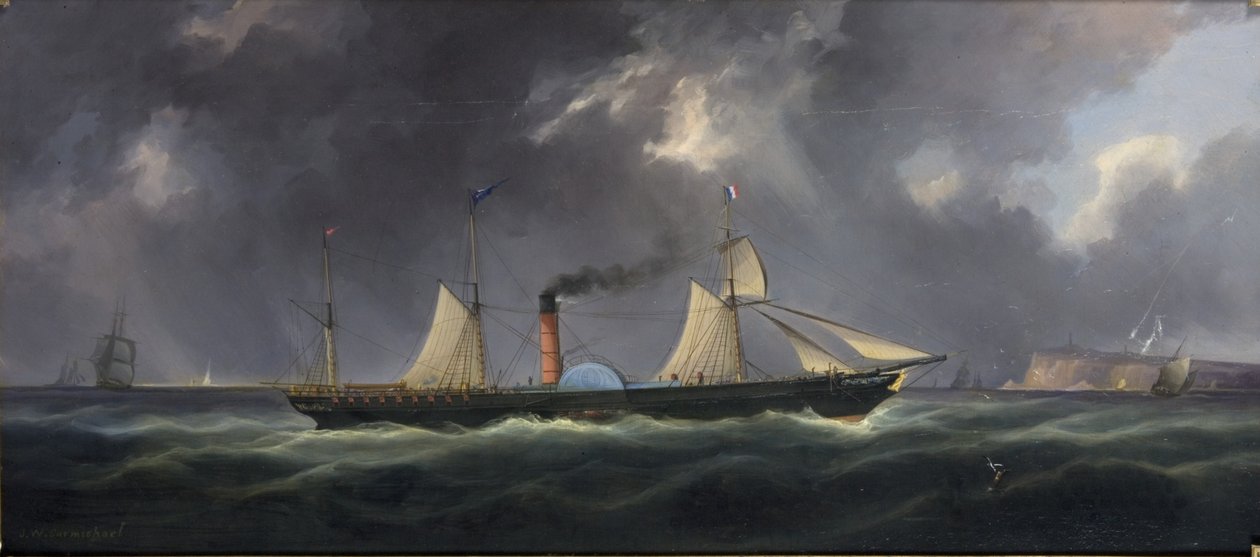 Leith en Newcastle Packet (schoener getuigd) door John Wilson Carmichael