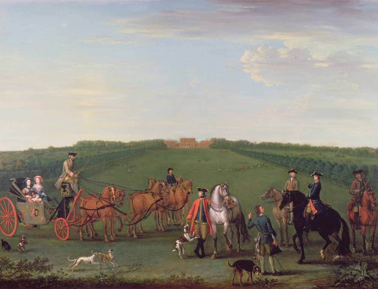 De Familie Beauchamp-Proctor en Vrienden in Langley Park, Norfolk, 1749 door John Wootton