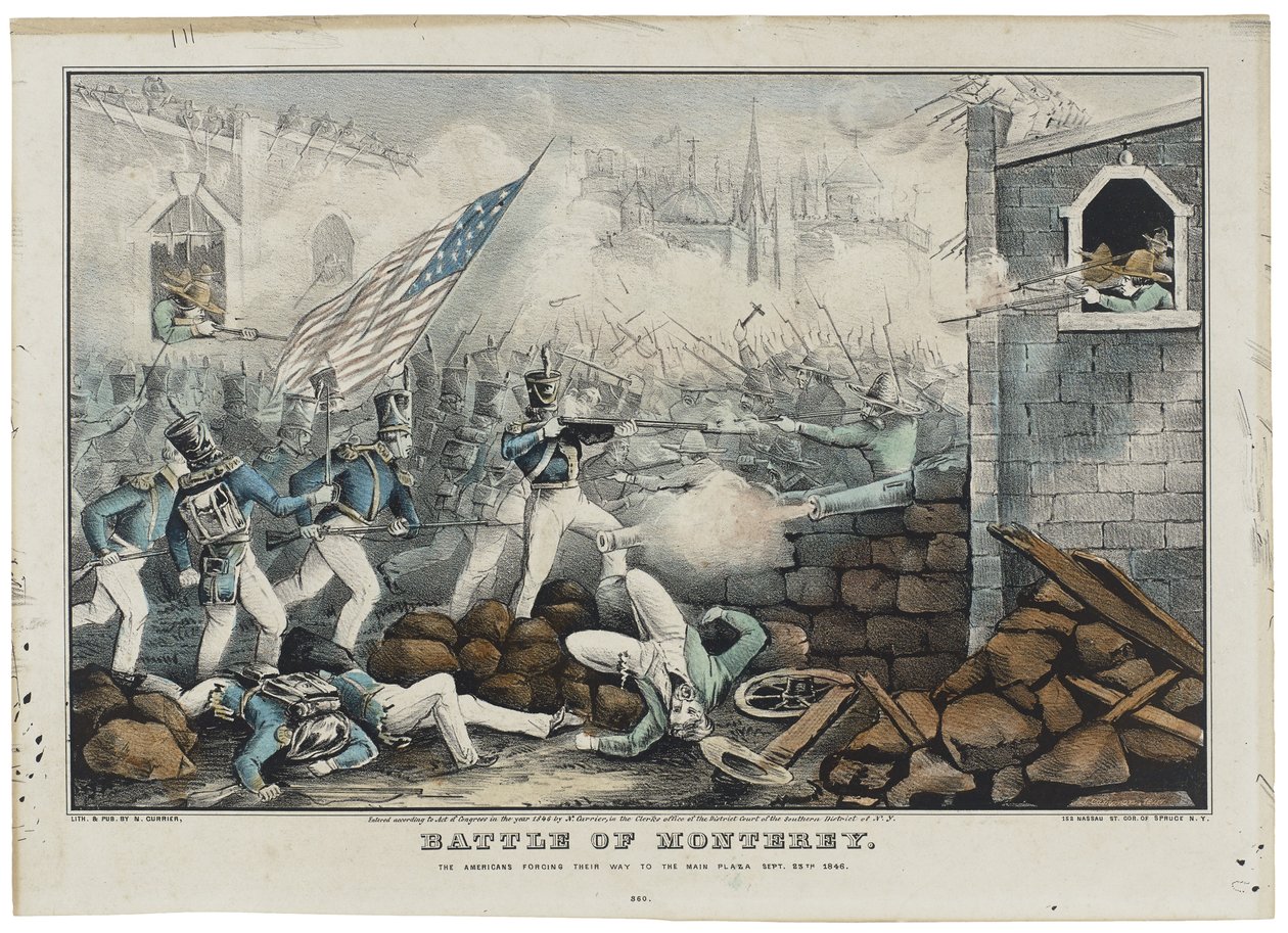 Slag bij Monterey op 7 juli 1846 door John (after) Cameron