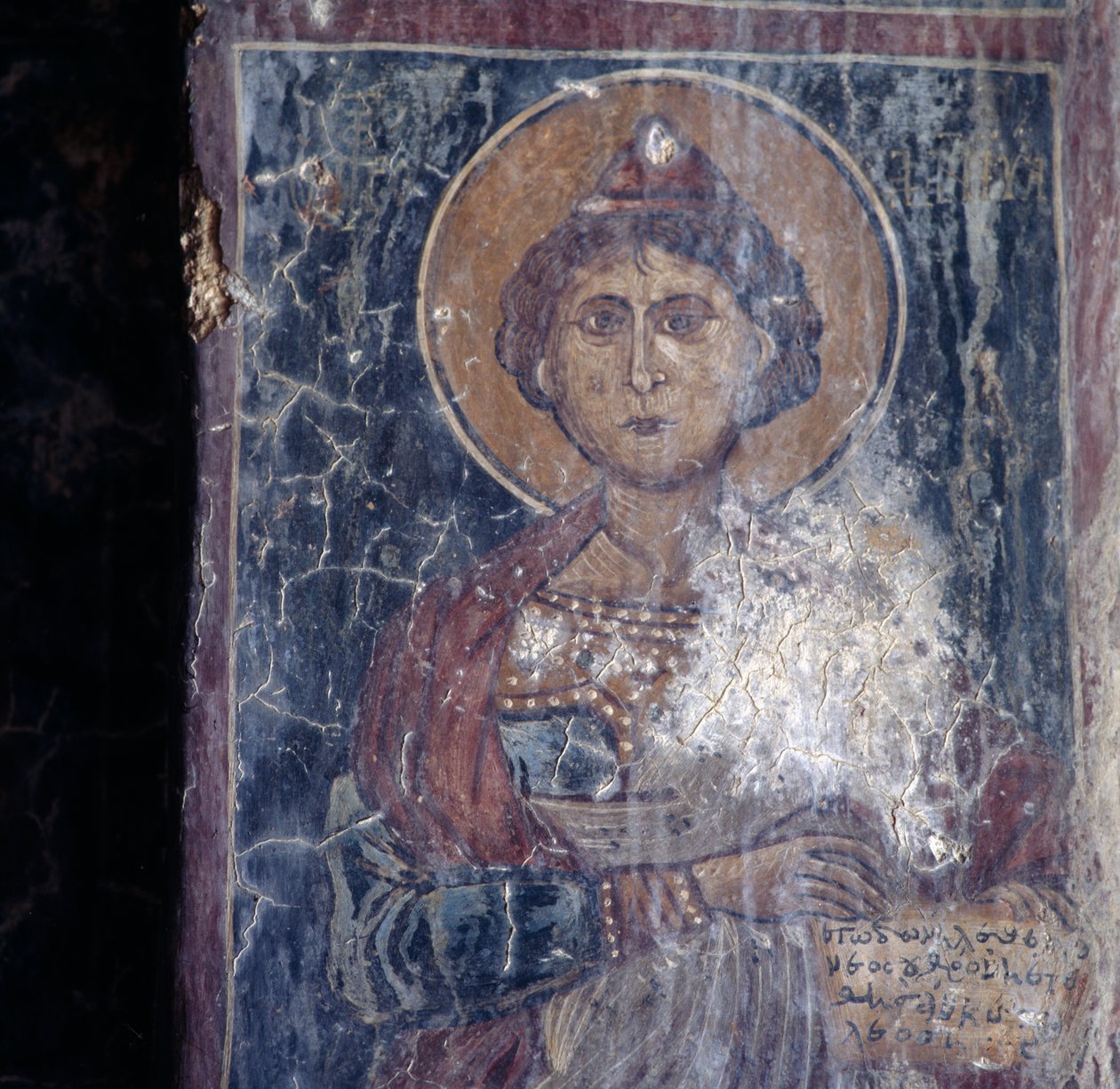 Afbeelding van heilige, fresco in kerk in Kandanos, Kreta, Griekenland door Walter Charles Mills
