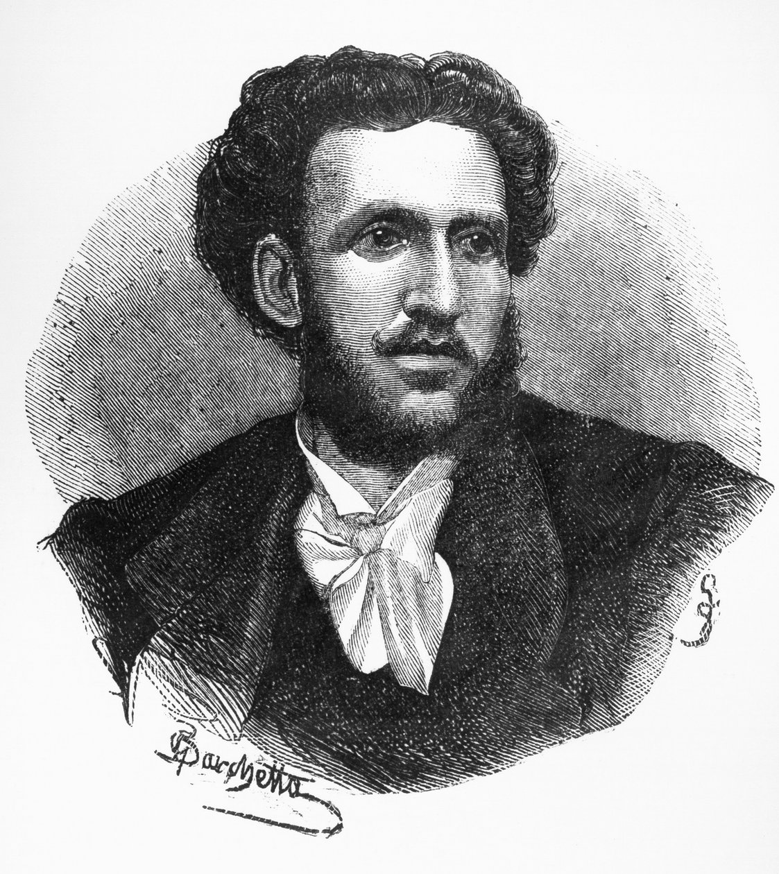 Portret van Iginio Ugo Tarchetti (1839-1869), Italiaanse auteur, dichter en journalist, gravure door Walter Charles Mills