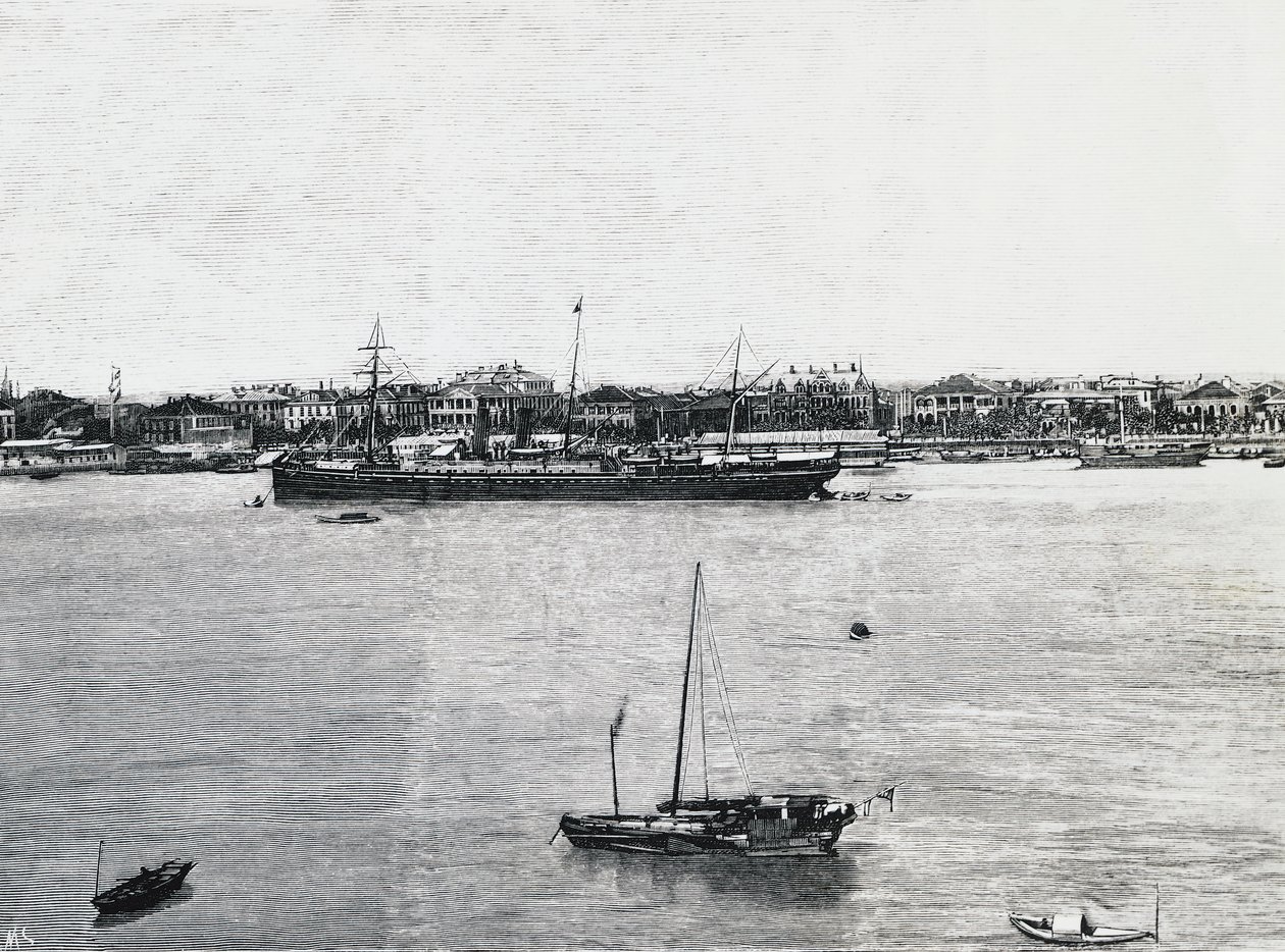 Haven van Shanghai enkele weken voor het uitbreken van de oorlog door Walter Charles Mills